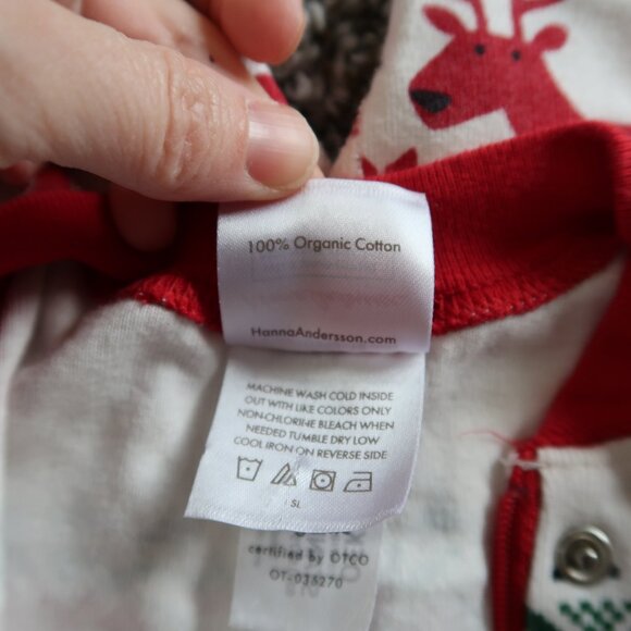 Hanna Andersson Organic Cotton Dear Deer Holiday Christmas Pj's Zip 12-18M - Picture 6 of 6